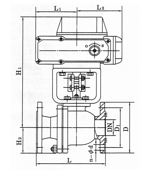 Q941F電動法蘭球閥結(jié)構(gòu)圖